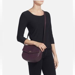 Kate Spade Spencer Court Lavinia Mahogany Leather Crossbody Bag Handbag